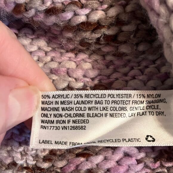 Bogo 🌟Wild Fable Cropped Purple Knit Button-Up with Crystal Buttons Size L - Picture 6 of 8